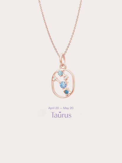 Taurus Necklace 18K Rose Gold (1) – Mondays Made Flower & Birthstone Jewelry Singapore