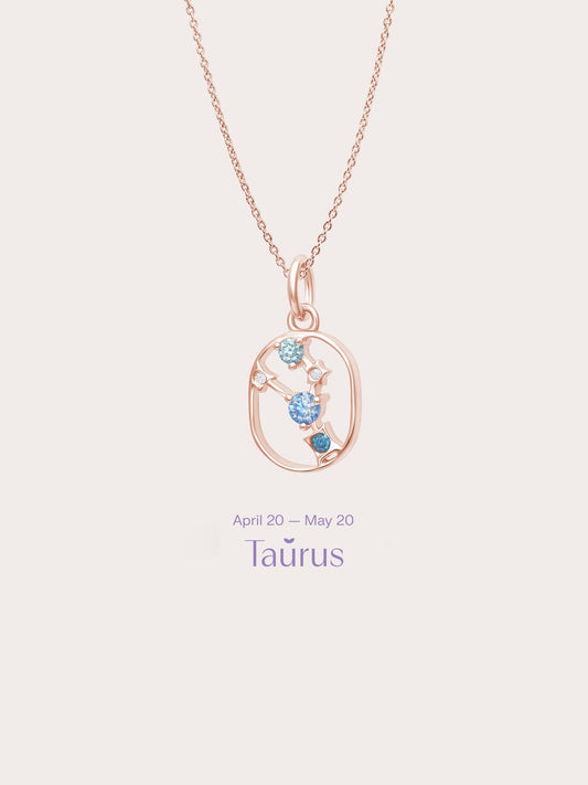 Taurus Necklace 18K Rose Gold (1) – Mondays Made Flower & Birthstone Jewelry Singapore