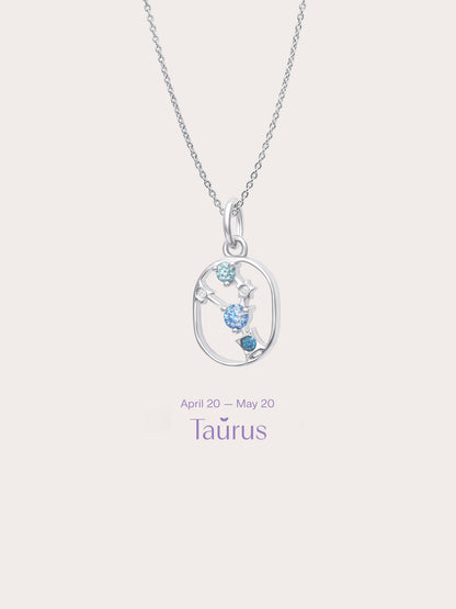 Taurus Necklace S925 Silver Rhodium (1) – Mondays Made Flower & Birthstone Jewelry Singapore