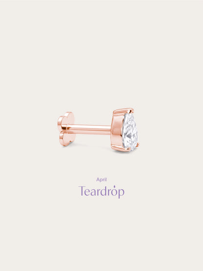 Teardrop Flatback Earring