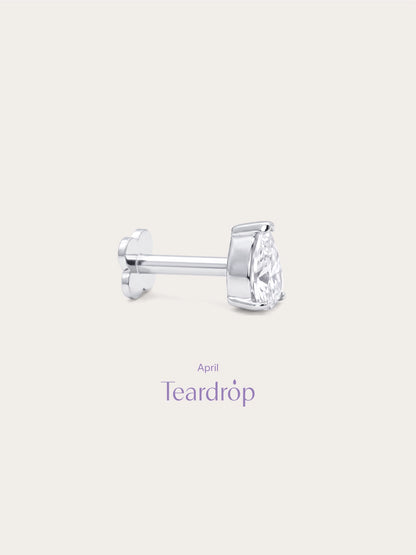 Teardrop Flatback Earring