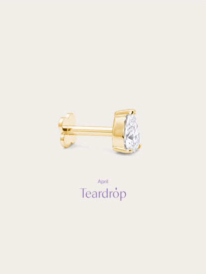 Teardrop Flatback Earring