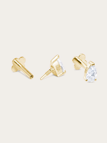 Teardrop Flatback Earring