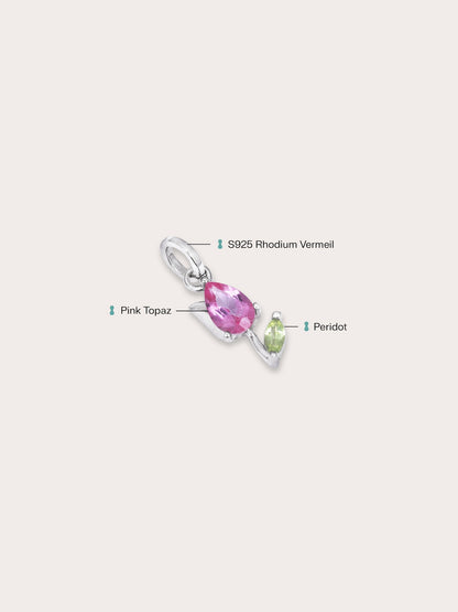 Tulip Charm S925 Silver Rhodium (1) – Mondays Made Flower & Birthstone Jewelry Singapore