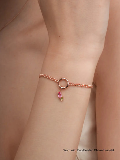 Tulip Charm Worn With 18K Rose Gold – Mondays Made Flower & Birthstone Jewelry Singapore