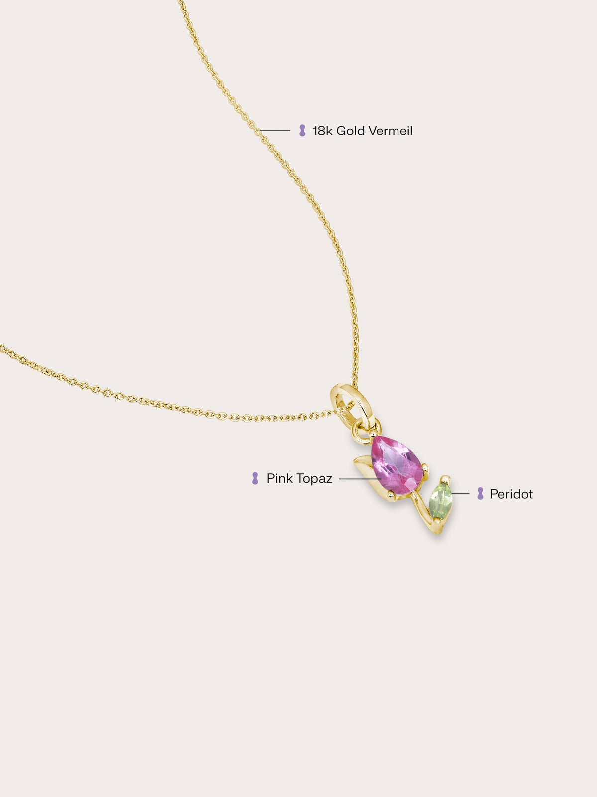 Tulip Necklace 18K Gold (1) – Mondays Made Flower & Birthstone Jewelry Singapore