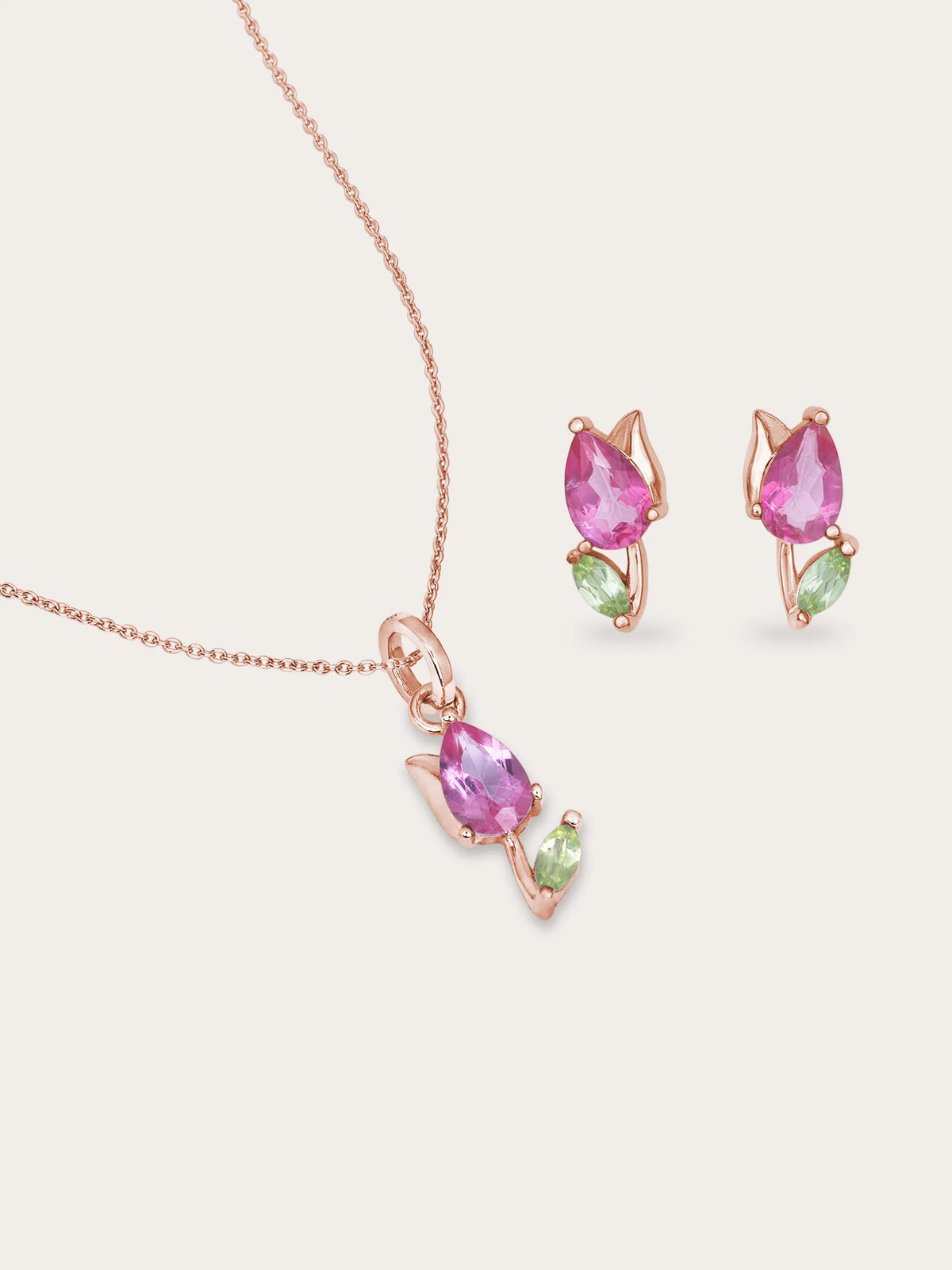 Tulip Necklace and Earrings Set