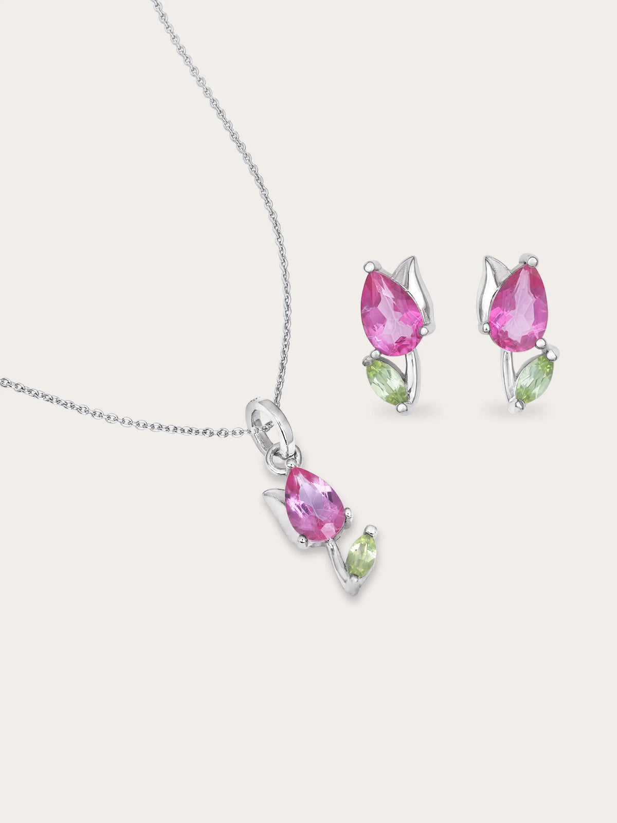 Tulip Necklace and Earrings Set