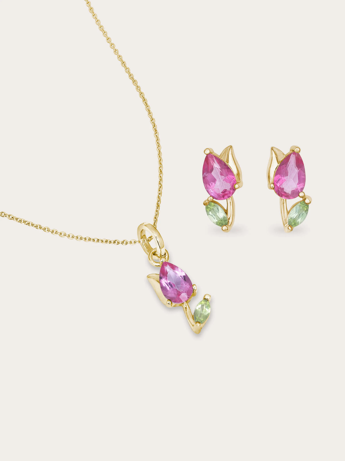 Tulip Necklace and Earrings Set