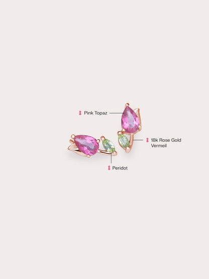 Tulip Stud Earrings 18K Rose Gold (1) – Mondays Made Flower & Birthstone Jewelry Singapore