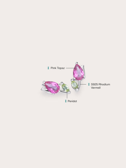 Tulip Stud Earrings S925 Silver Rhodium (1) – Mondays Made Flower & Birthstone Jewelry Singapore
