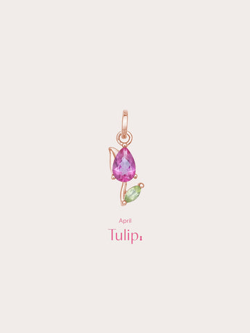 Tulip Charm 18K Rose Gold (3) – Mondays Made Flower & Birthstone Jewelry Singapore