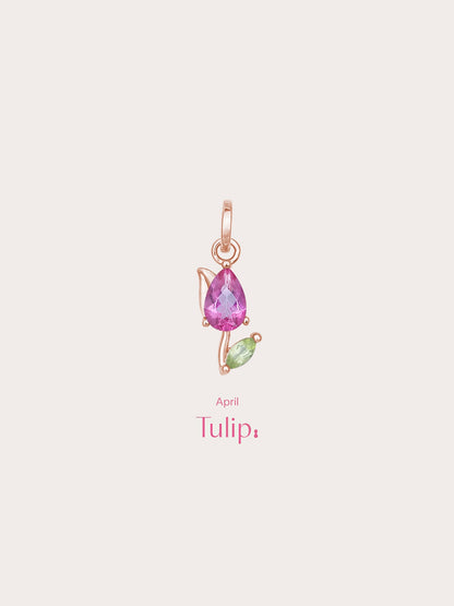 Tulip Charm 18K Rose Gold (3) – Mondays Made Flower & Birthstone Jewelry Singapore