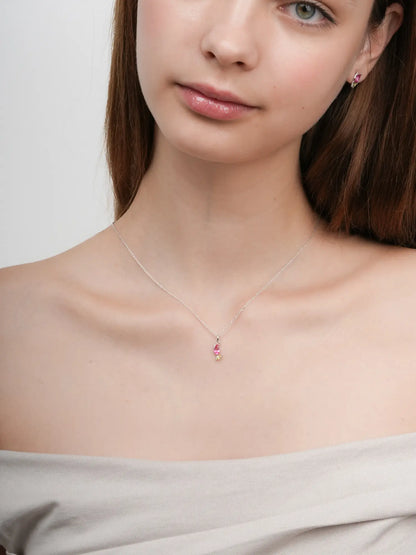 Tulip Necklace S925 Silver Rhodium (4) – Mondays Made Flower & Birthstone Jewelry Singapore