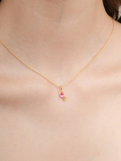 Tulip Necklace 18K Gold (2) – Mondays Made Flower & Birthstone Jewelry Singapore