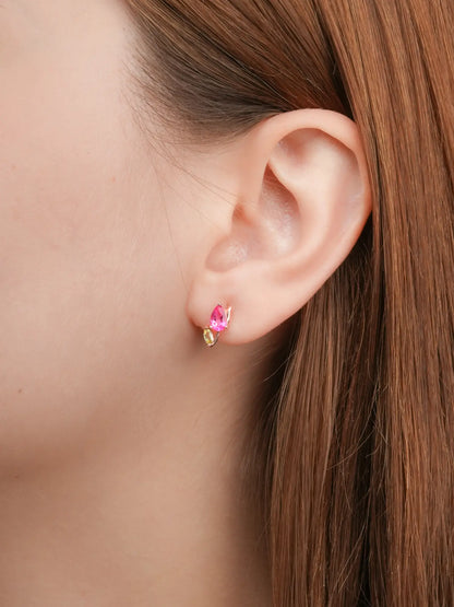 Tulip Stud Earrings 18K Rose Gold (3) – Mondays Made Flower & Birthstone Jewelry Singapore