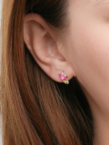 Tulip Stud Earrings S925 Silver Rhodium (4) – Mondays Made Flower & Birthstone Jewelry Singapore