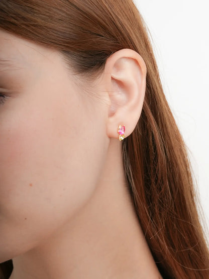 Tulip Stud Earrings 18K Gold (2) – Mondays Made Flower & Birthstone Jewelry Singapore