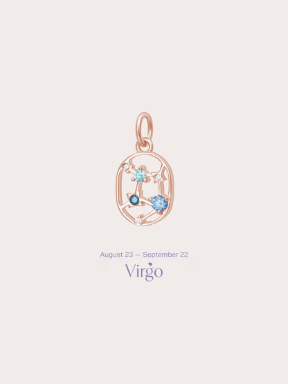 Virgo Charm 18K Rose Gold (1) – Mondays Made Flower & Birthstone Jewelry Singapore