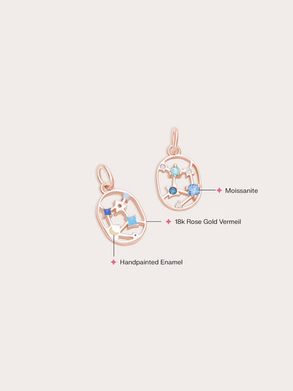 Virgo Charm 18K Rose Gold (2) – Mondays Made Flower & Birthstone Jewelry Singapore