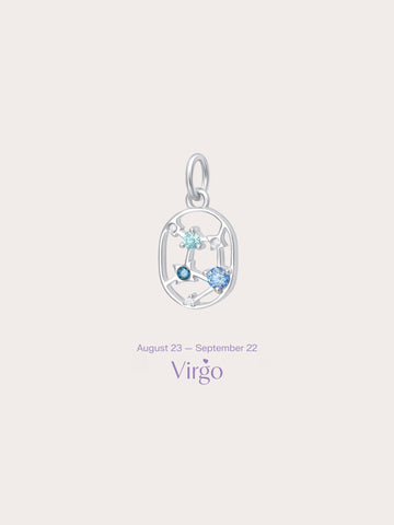 Virgo Charm S925 Silver Rhodium (1) – Mondays Made Flower & Birthstone Jewelry Singapore