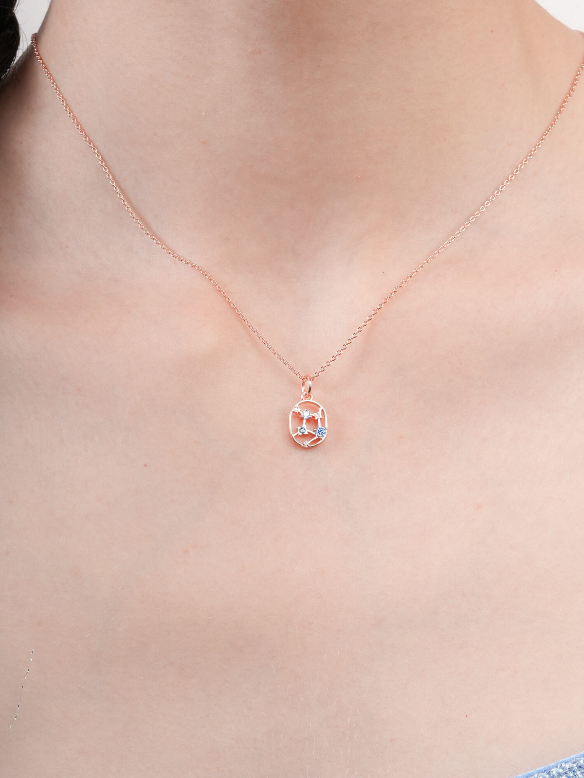 Virgo Necklace Zodiac Jewelry 18K Rose Gold (4) – Mondays Made Flower & Birthstone Jewelry Singapore