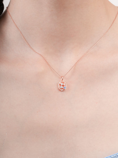 Virgo Necklace Zodiac Jewelry 18K Rose Gold (4) – Mondays Made Flower & Birthstone Jewelry Singapore
