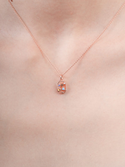 Virgo Necklace Zodiac Jewelry 18K Rose Gold (6) – Mondays Made Flower & Birthstone Jewelry Singapore