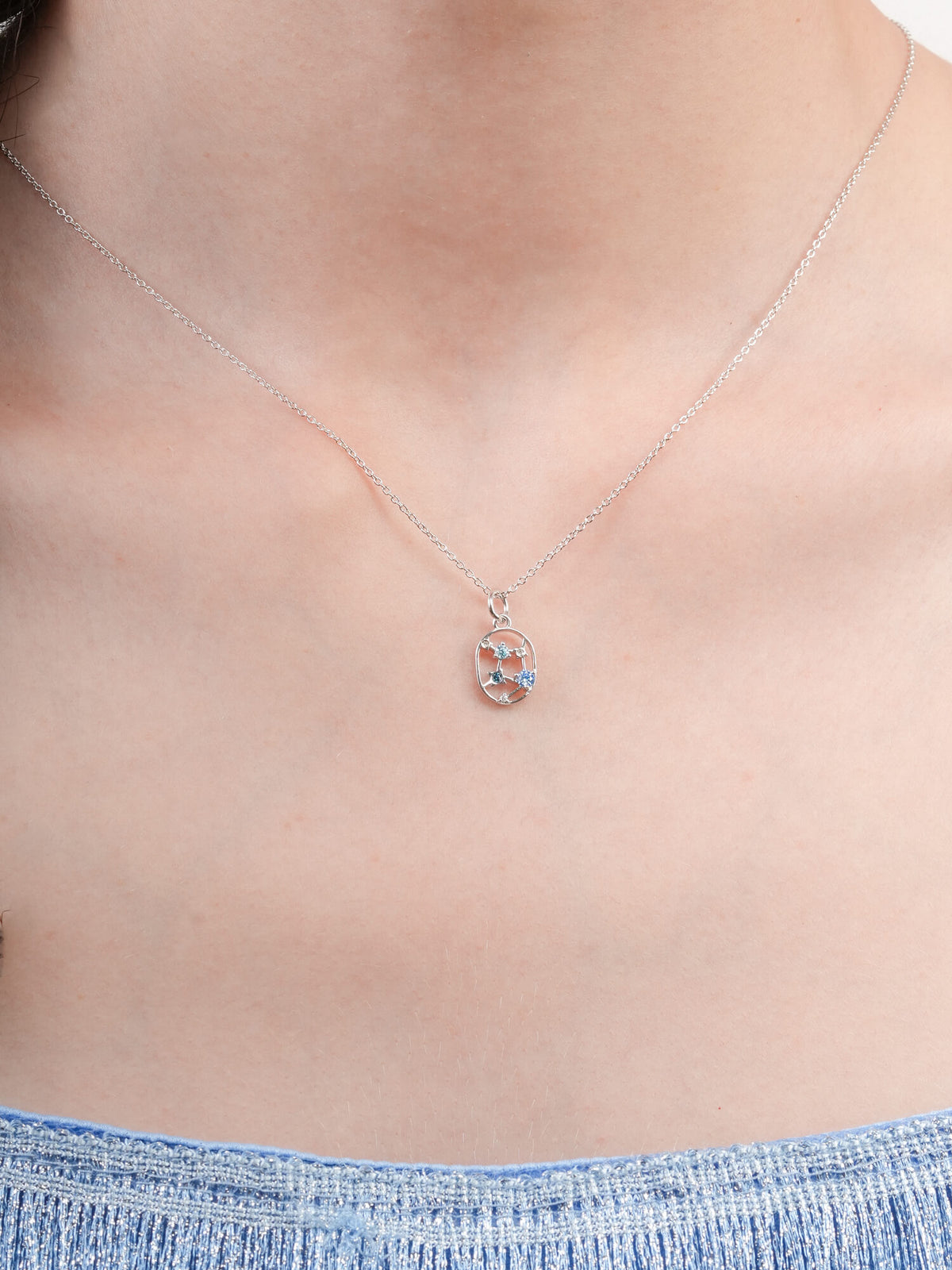 Virgo Necklace Zodiac Jewelry S925 Silver Rhodium (4) – Mondays Made Flower & Birthstone Jewelry Singapore