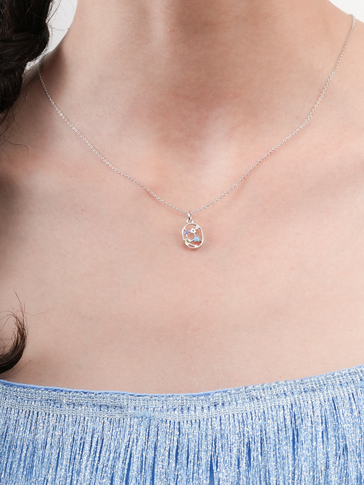 Virgo Necklace Zodiac Jewelry S925 Silver Rhodium (6) – Mondays Made Flower & Birthstone Jewelry Singapore