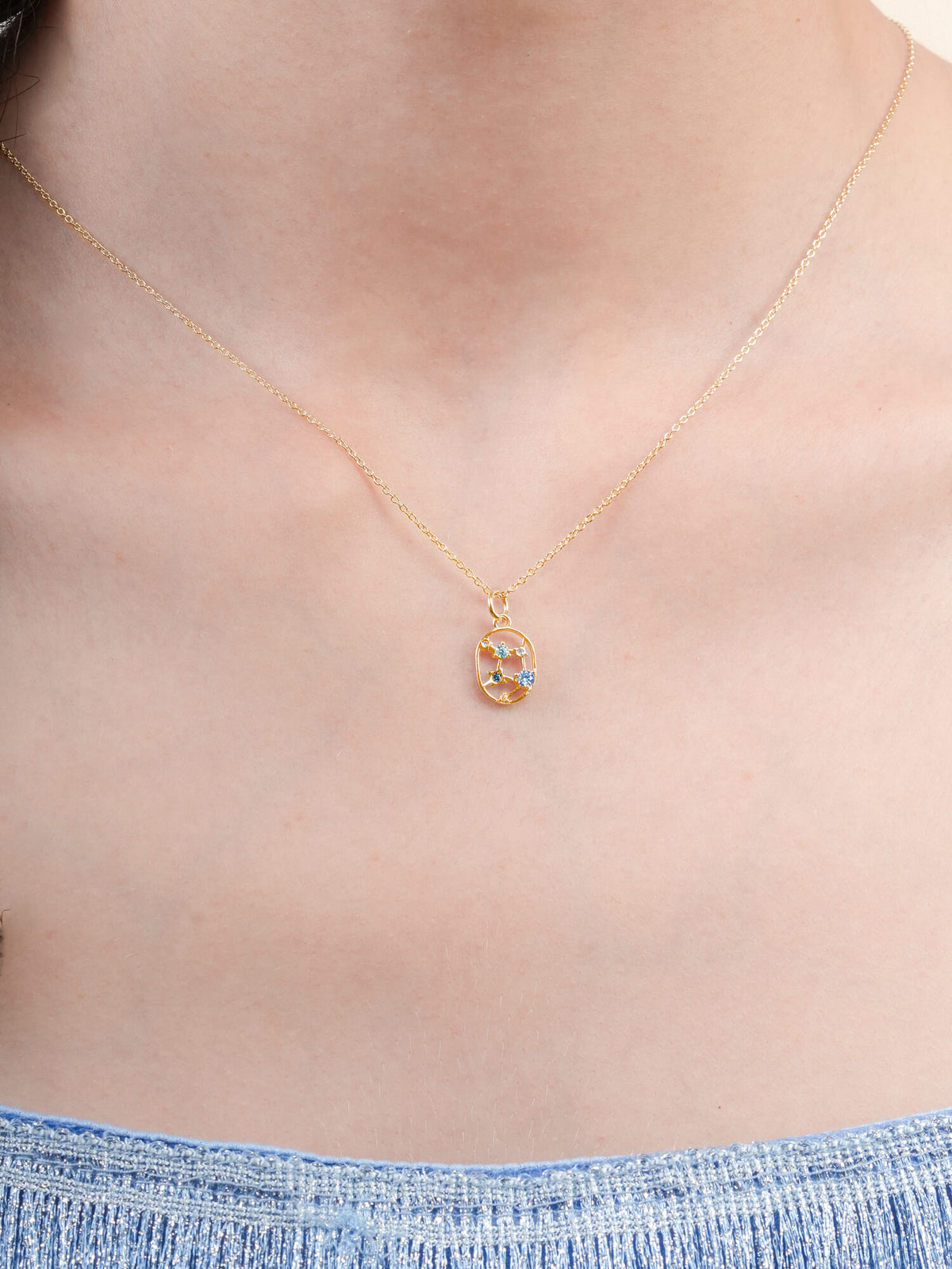 Virgo Necklace Zodiac Jewelry 18K Gold (3) – Mondays Made Flower & Birthstone Jewelry Singapore