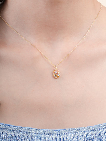 Virgo Necklace Zodiac Jewelry 18K Gold (3) – Mondays Made Flower & Birthstone Jewelry Singapore