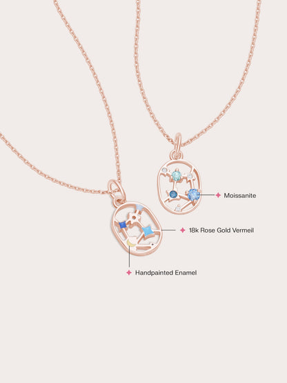 Virgo Necklace 18K Rose Gold (4) – Mondays Made Flower & Birthstone Jewelry Singapore