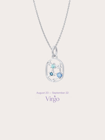Virgo Necklace S925 Silver Rhodium (3) – Mondays Made Flower & Birthstone Jewelry Singapore