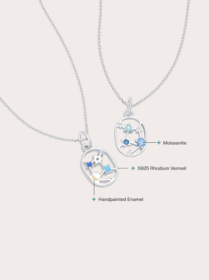 Virgo Necklace S925 Silver Rhodium (4) – Mondays Made Flower & Birthstone Jewelry Singapore