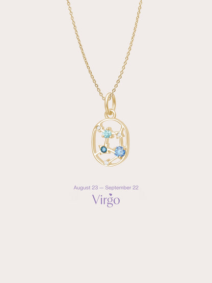 Virgo Necklace 18K Gold (3) – Mondays Made Flower & Birthstone Jewelry Singapore