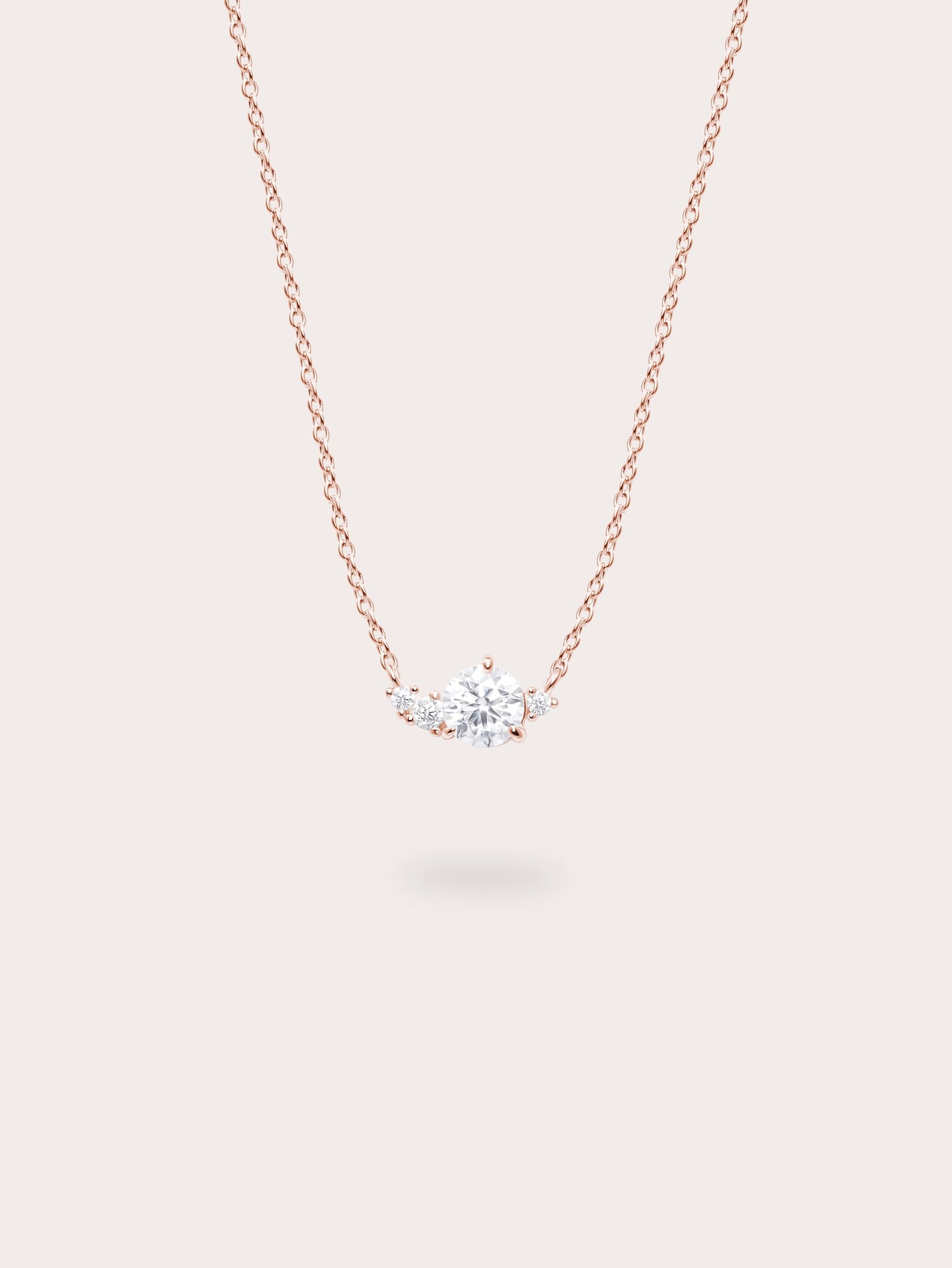 White Moissanite Cluster Necklace