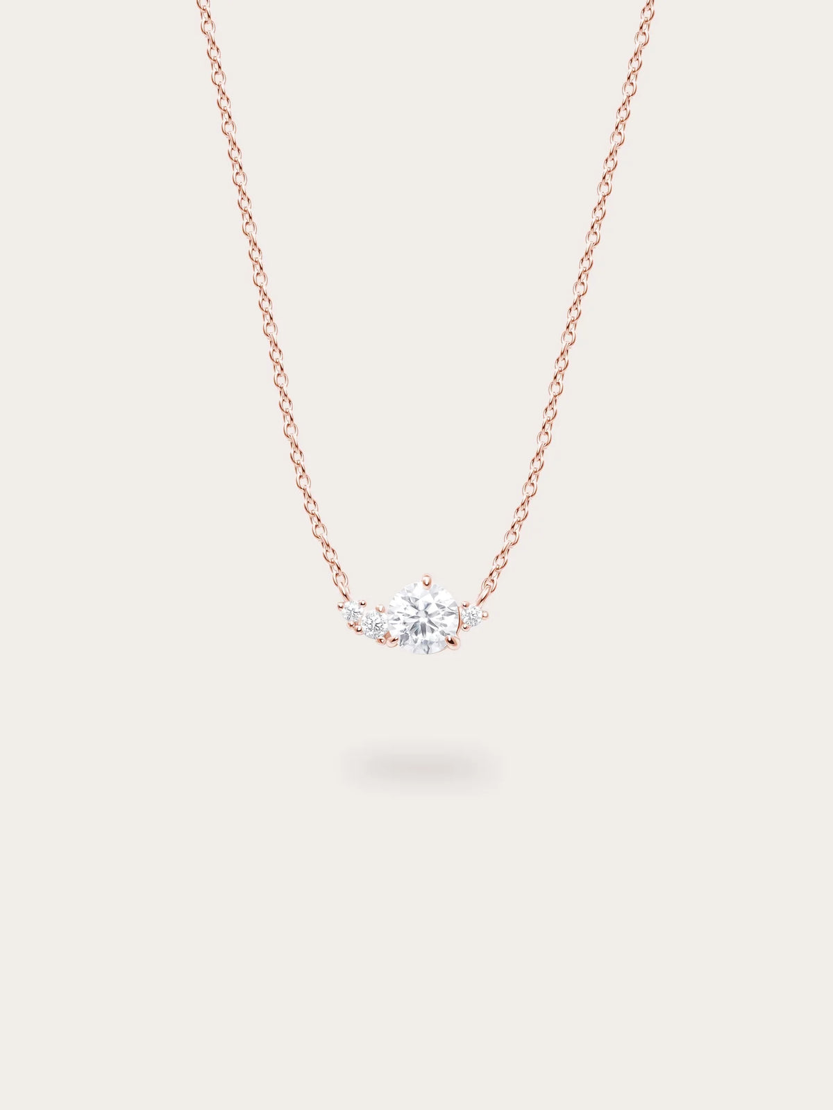 White Moissanite Cluster Necklace