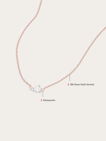 White Moissanite Cluster Necklace