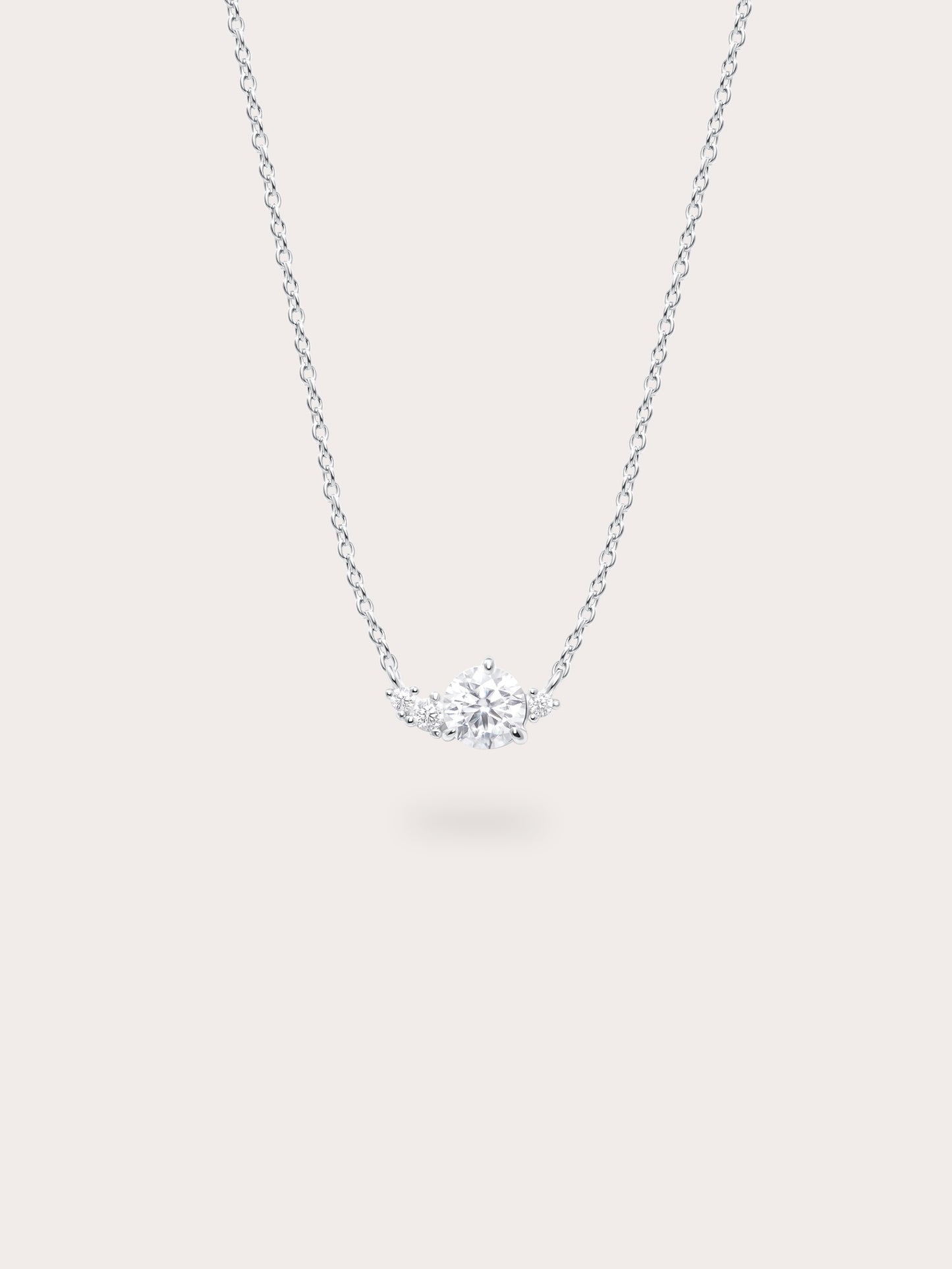 White Moissanite Cluster Necklace