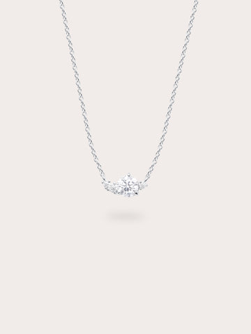White Moissanite Cluster Necklace S925 Silver Rhodium (4) – Mondays Made Flower & Birthstone Jewelry Singapore