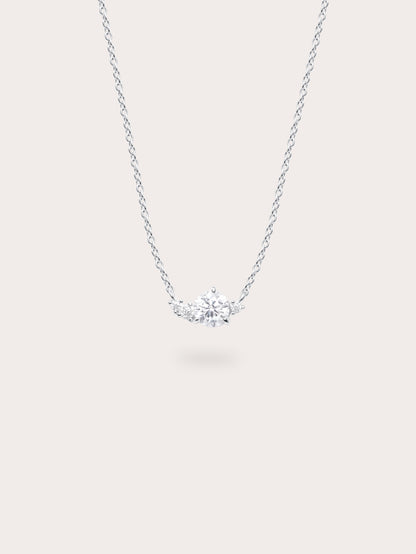 White Moissanite Cluster Necklace S925 Silver Rhodium (4) – Mondays Made Flower & Birthstone Jewelry Singapore