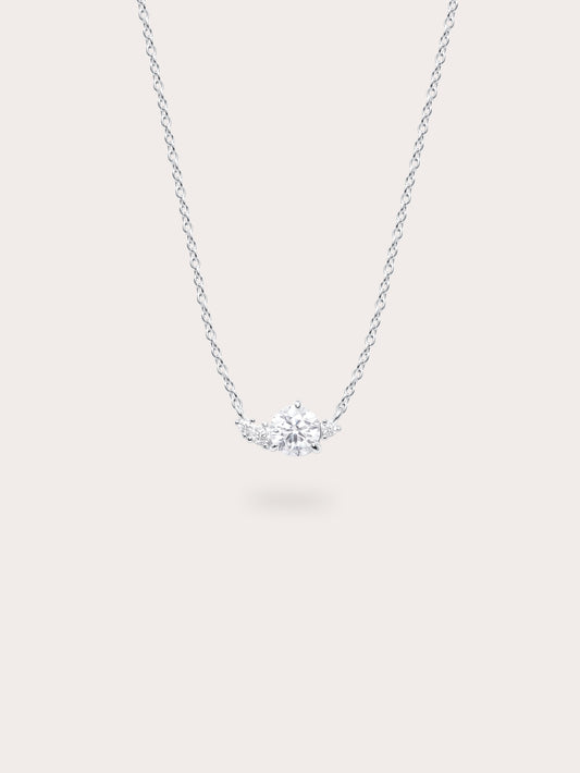 White Moissanite Cluster Necklace