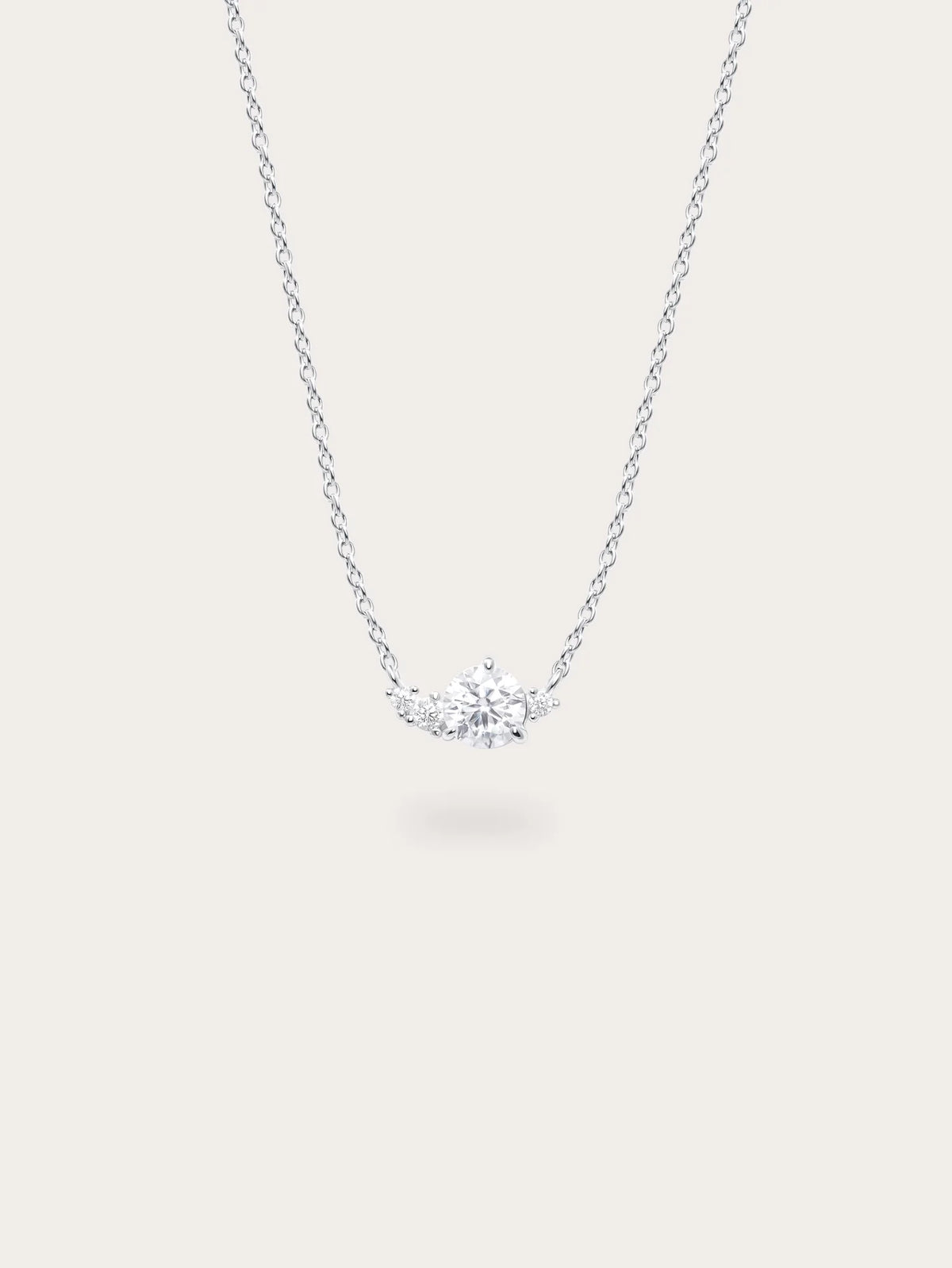 White Moissanite Cluster Necklace