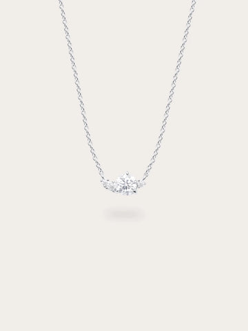 White Moissanite Cluster Necklace