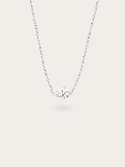 White Moissanite Cluster Necklace