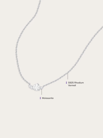 White Moissanite Cluster Necklace