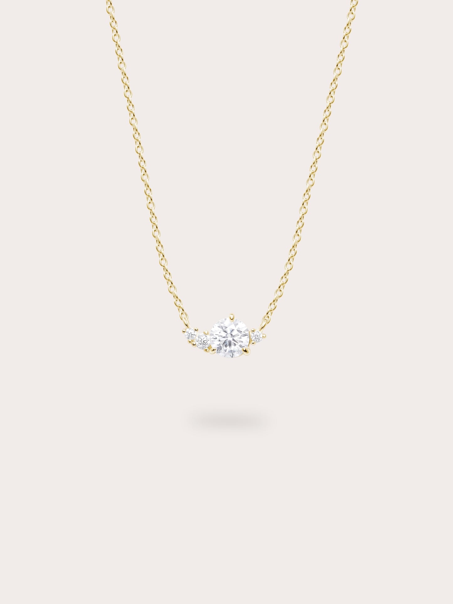 White Moissanite Cluster Necklace