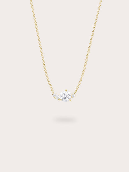 White Moissanite Cluster Necklace 18K Gold (4) – Mondays Made Flower & Birthstone Jewelry Singapore