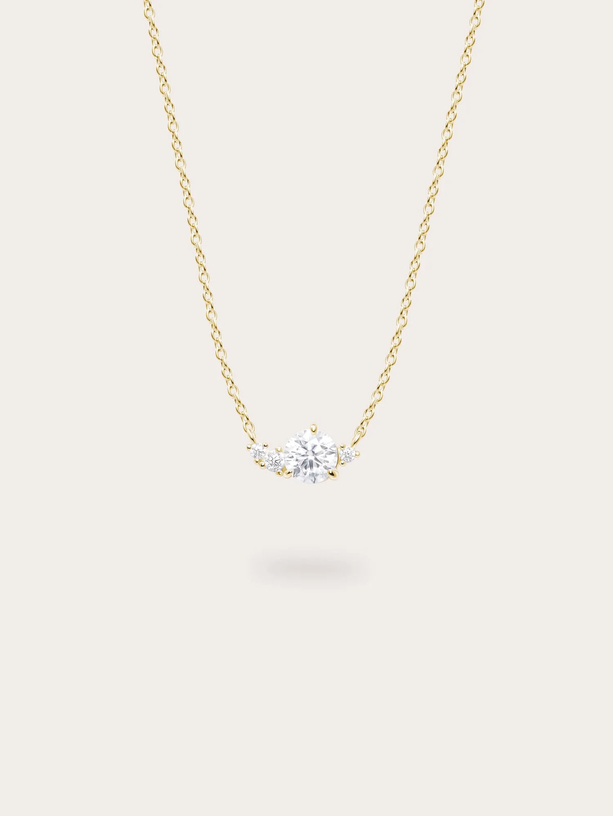 White Moissanite Cluster Necklace